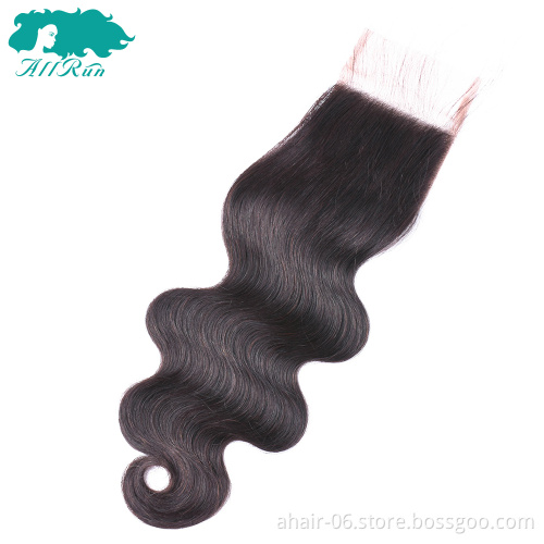 wholesale malaysian raw wavi mink virgin hair brazilian bulk of human hair lace closure 4x4